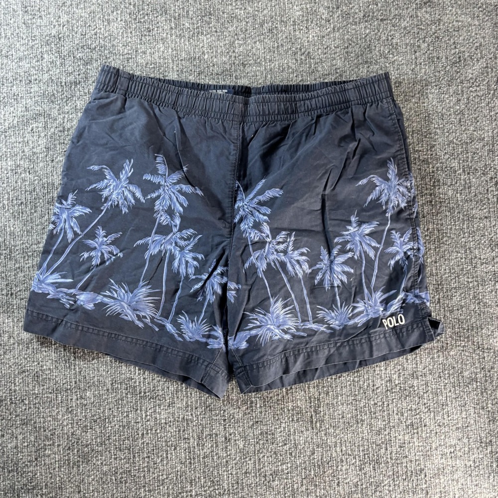 Polo Sport Ralph Lauren Swim Shorts Mens Large Tropical Palm Print Mesh Lined‎
